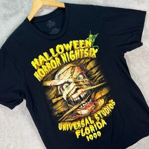 Universal 1999 Halloween Horror Nights VI Mummy Tee Black Sz Large 2020 Reprint